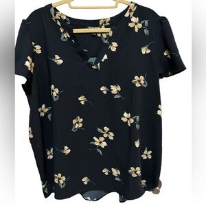 Hilary Radley - Black with Floral - size XL